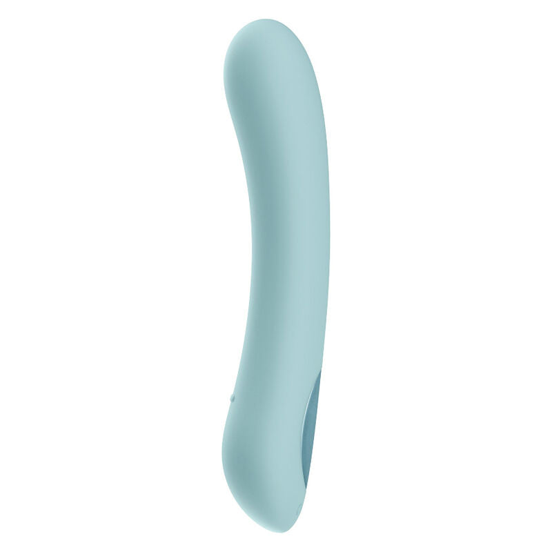 Vibratore punto G KIIROO Pearl 2+ in turchese, silicone morbido, con design ergonomico e dettagli eleganti.