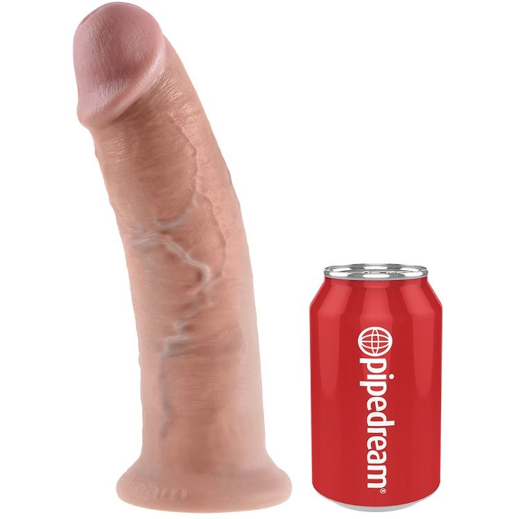 Dildo KING COCK in colore fleshy, lungo 25,4 cm, con dettagli realistici, visibile nell'immagine.