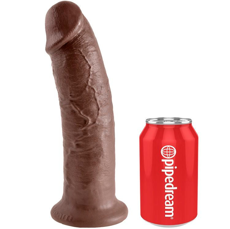 Dildo marrone KING COCK da 25,4 cm, design realistico e dettagliato, ideale per uso personale e stimolazione.