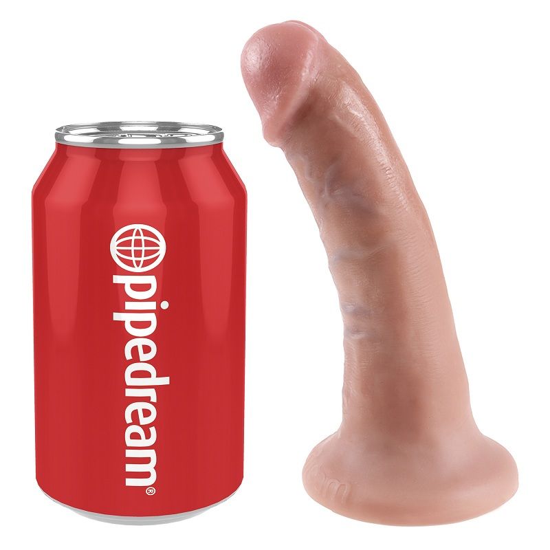 Dildo KING COCK in colore flesh, lunghezza di 15,2 cm, visibile in primo piano. Materiale realistico e dettagliato.