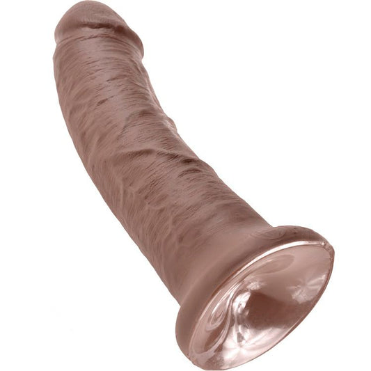 Dildo marrone KING COCK da 20,3 cm, design realistico e dettagliato, ideale per uso intimo e piacere personale.