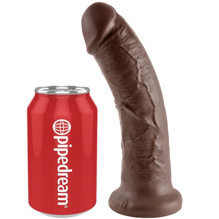Dildo marrone KING COCK da 20,3 cm, con dettagli realistici e forma anatomica, ideale per uso personale.