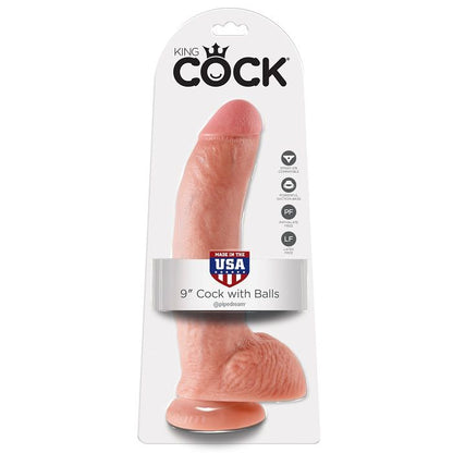 Dildo KING COCK da 22,9 cm in colore flesh con sfera, realistica e dettagliata, ideale per piacere e stimolazione.