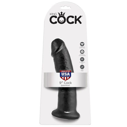Dildo nero KING COCK da 22,9 cm, realistico e dettagliato, ideale per stimolazione e piacere personale.