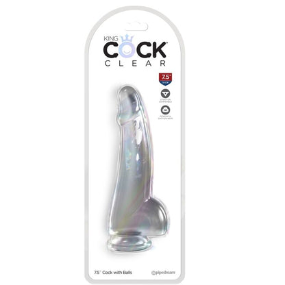 Dildo trasparente KING COCK con testicoli, lunghezza di 15,2 cm, dettagli realistici, morbido e di alta qualità