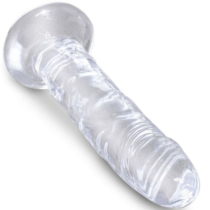 Penis realistico trasparente KING COCK, modello Clear, lungo 15.5 cm, con dettagli realistici e superficie liscia.