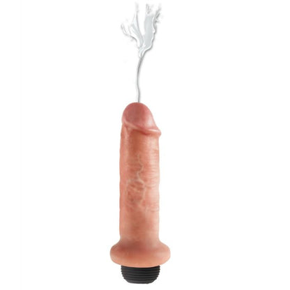 Dildo King Cock da 17,8 cm con funzione squirting, silicone realistico, dettagli anatomici e base stabile.