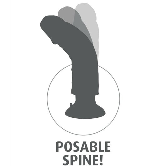 Dildo vibratore KING COCK di 15,24 cm in materiale naturale, con dettagli realistici e superficie liscia.