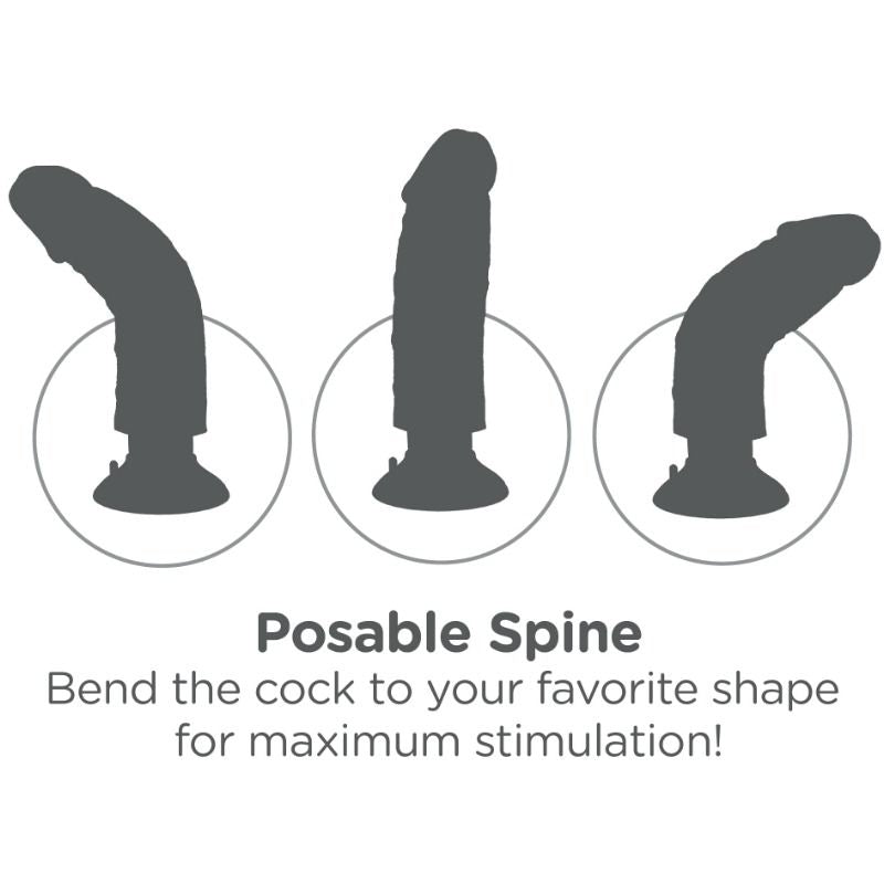 Dildo vibratore KING COCK, lunghezza 15,24 cm, forma naturale, dettagli realistici, in silicone per uso erotico.