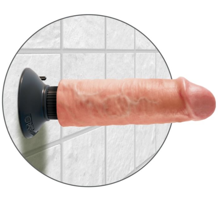 Dildo vibratore naturale KING COCK lungo 15,24 cm, con dettagli realistici e superficie liscia, ideale per stimolazione.