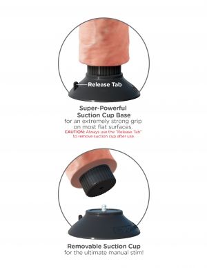 Dildo vibratore King Cock di 20,32 cm in silicone naturale, con dettagli realistici e forma anatomica.