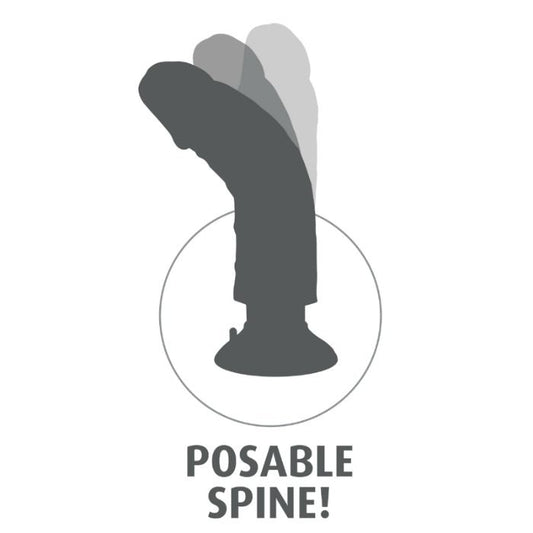 Dildo vibratore naturale KING COCK di 23 cm, dettaglio realistico e design ergonomico, con superficie liscia e texture realistica