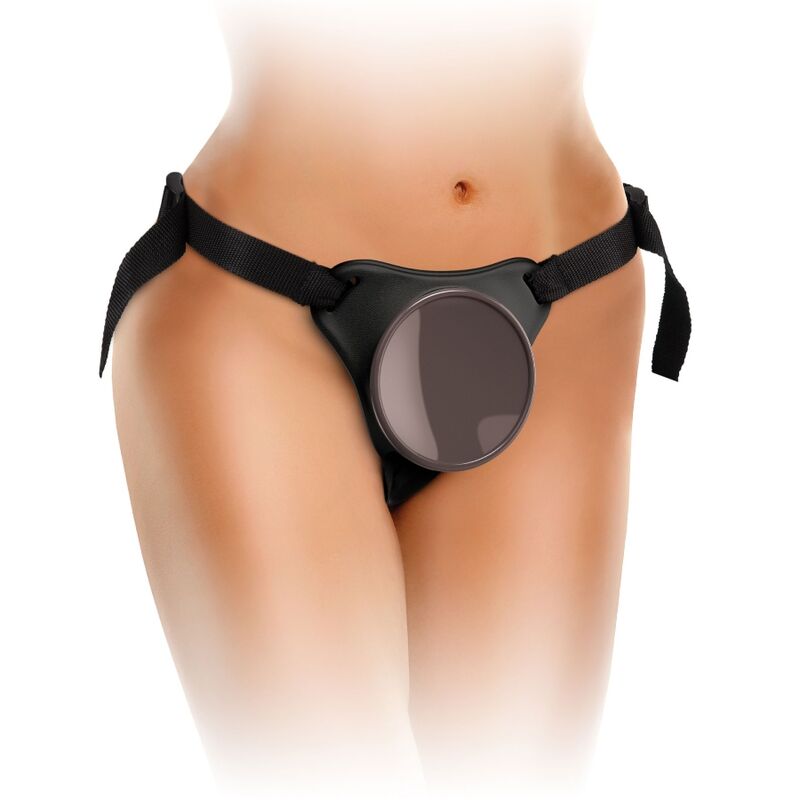 Imbracatura regolabile KING COCK Elite con dildo lungo 17,8 cm, comoda e resistente, visibile in primo piano nell'immagine.