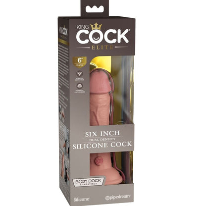 Dildo realistico in silicone KING COCK Elite, lungo 15.2 cm, con dettagli realistici e superficie liscia.