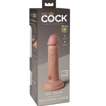 Dildo realistico in silicone KING COCK Elite, lunghezza 15,2 cm, con dettagli realistici e texture naturale.