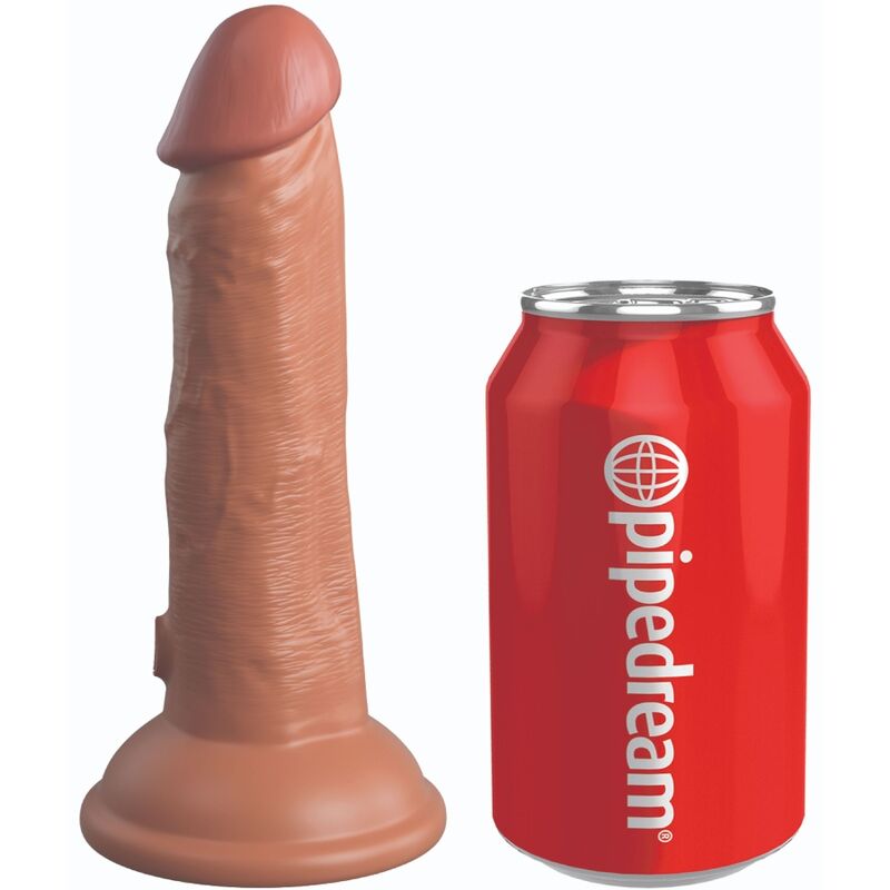 Dildo realistico in silicone KING COCK ELITE, 15,2 cm, colore caramello, con dettagli realistici e forma naturale.