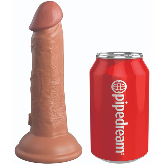 Dildo realistico in silicone KING COCK ELITE, 15,2 cm, colore caramello, con dettagli realistici e forma naturale.