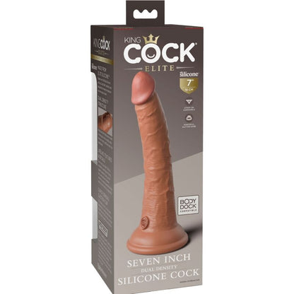 Dildo realistico in silicone KING COCK Elite, 17,8 cm, colore caramello, con dettagli realistici e forma anatomica.