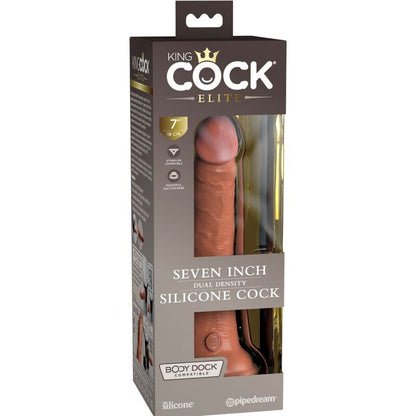 Dildo realistico in silicone KING COCK Elite, lunghezza 17,8 cm, colore caramello, dettagli realistici e morbidi.