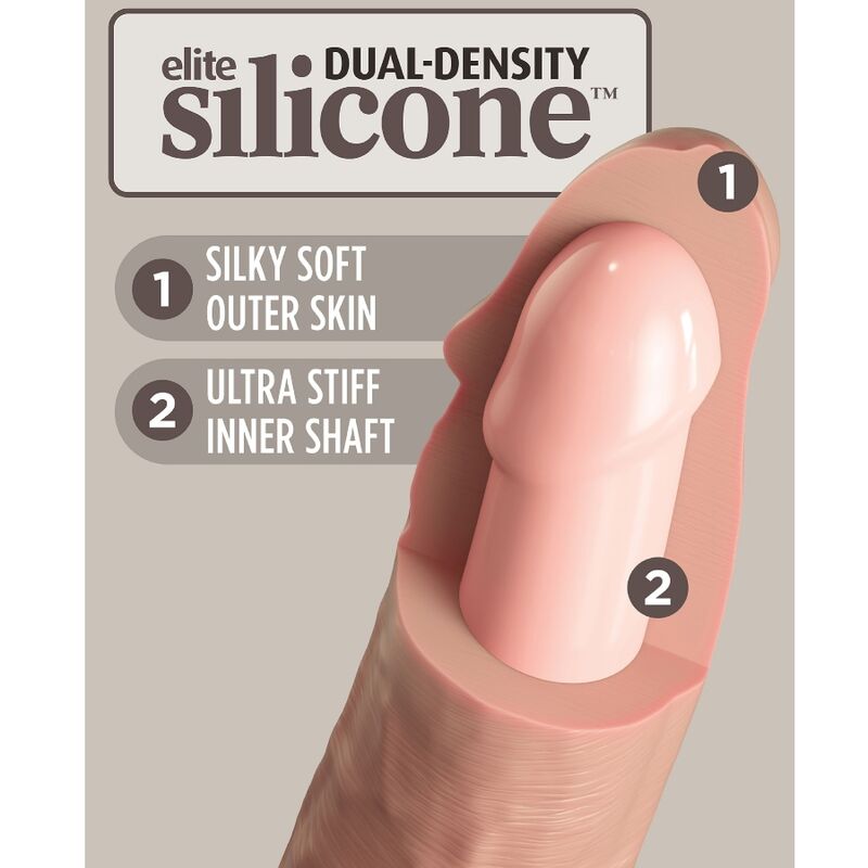Dildo realistico in silicone KING COCK ELITE, lunghezza di 20,3 cm, con dettagli anatomici e finitura liscia.