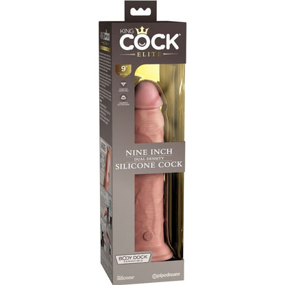 Dildo realistico in silicone KING COCK ELITE, lungo 23 cm, con dettagli realistici e superficie liscia.