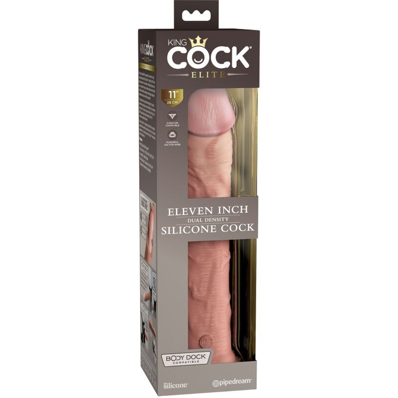 Dildo realistico in silicone KING COCK Elite da 28 cm, dettagli realistici e forma anatomica, morbido e resistente.