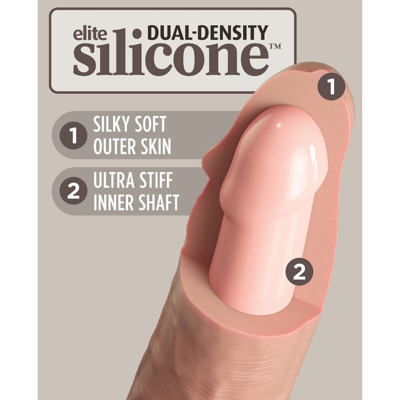 Dildo realistico in silicone KING COCK Elite, lungo 28 cm, con dettagli realistici e superficie liscia.