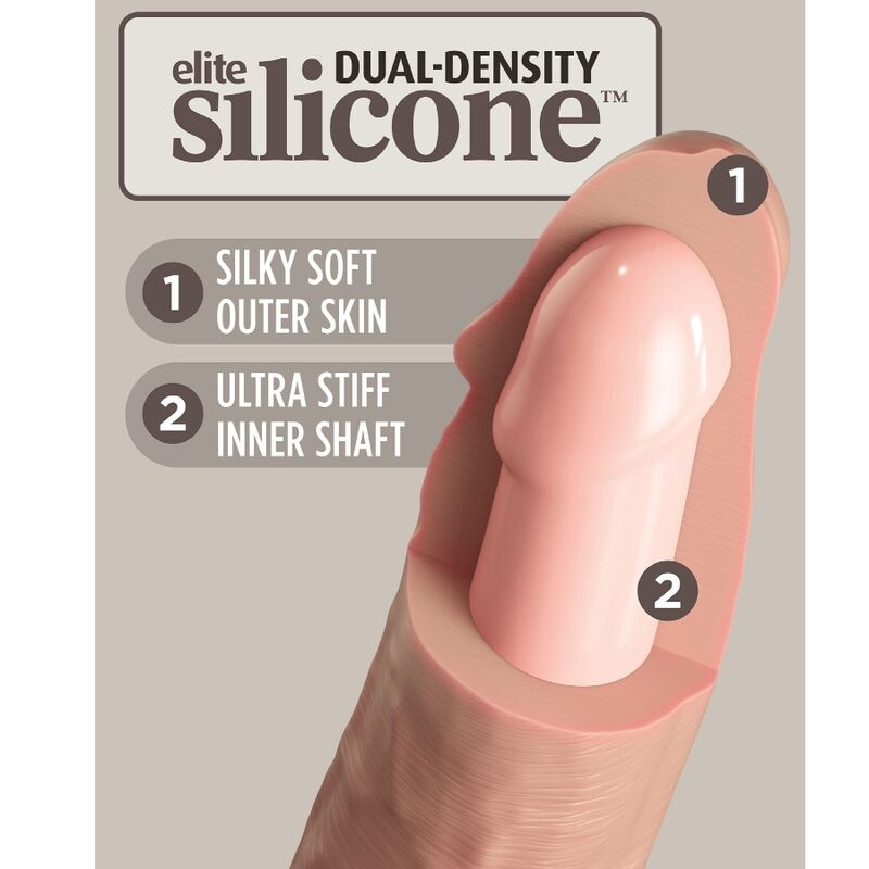 Dildo realistico vibrante KING COCK ELITE in silicone da 15,2 cm, forma anatomica e dettagli realistici.