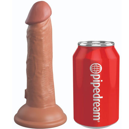 Dildo realistico vibrante in silicone KING COCK ELITE, 15,2 cm, colore caramello, design dettagliato e morbido.