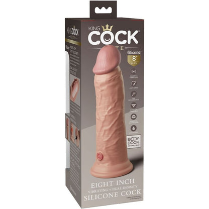 Dildo realistico in silicone KING COCK Elite, vibrante, lungo 20,3 cm, con dettagli realistici e superficie liscia.