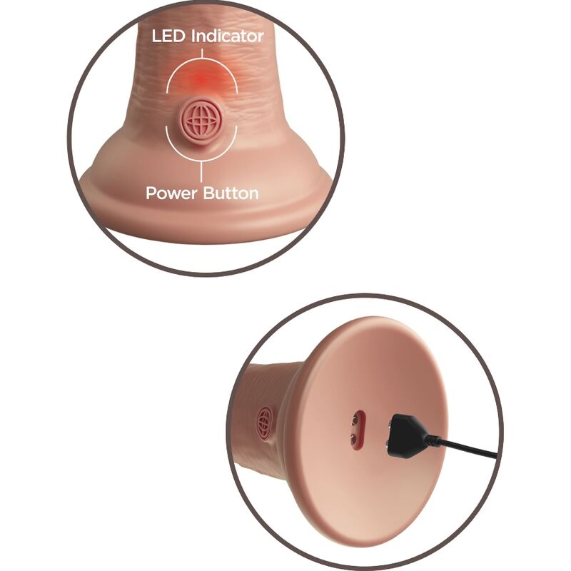 Dildo realistico vibrante in silicone KING COCK Elite, lunghezza di 20,3 cm, dettagli realistici e design di alta qualità.