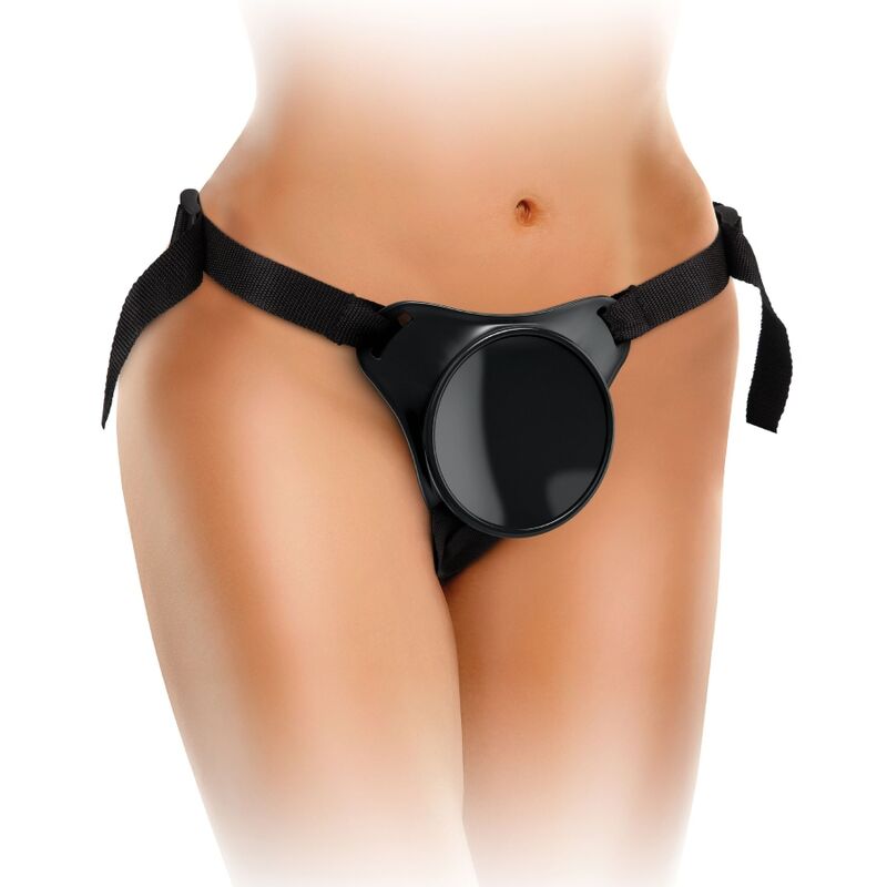 Imbragatura regolabile KING COCK ELITE con dildo da 15,2 cm, ideale per principianti, mostrata in primo piano.
