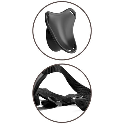 Imbragatura regolabile KING COCK ELITE per principianti, mostra il design nero e le cinghie resistenti per uso sicuro e confortevole.