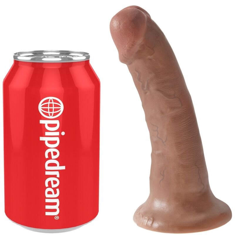 Pene realistico KING COCK da 15 cm colore caramello, dettagli realistici e texture naturale, per uso personale.