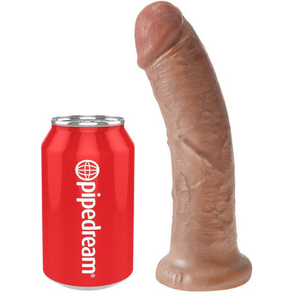 Penis realistico KING COCK da 19,5 cm colore caramello, dettaglio realistico e texture naturale.