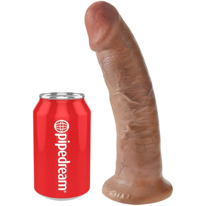 Penis realistico KING COCK lungo 21,7 cm color caramello, dettagli realistici e texture per uso personale.