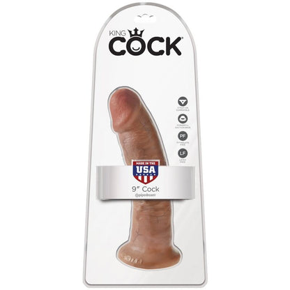 Penis realistico KING COCK da 21,7 cm in colore caramello, dettagli realistici e morbidi, ideale per uso personale.