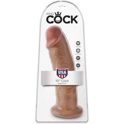 Penis realistico KING COCK da 24 cm colore caramello, dettagli realistici e texture naturale.