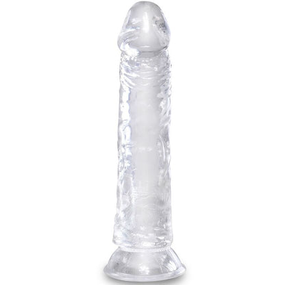 Pene realistico trasparente KING COCK, lunghezza circa 19.7 cm, dettagli realistici, superficie liscia e trasparente.