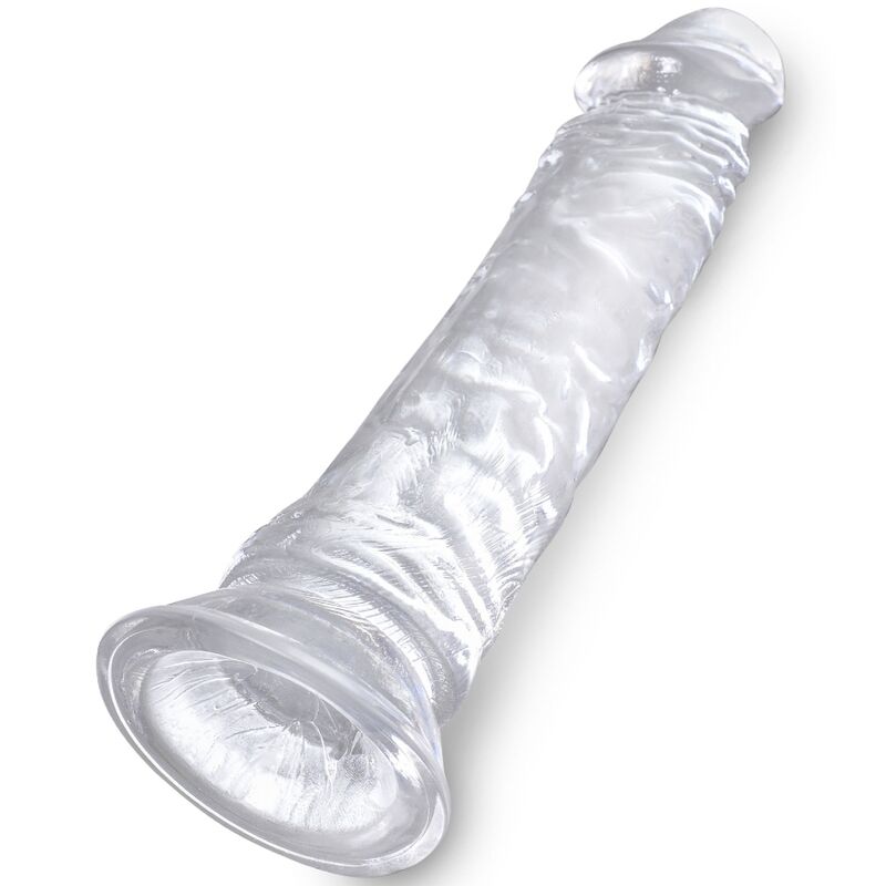 Penetrabile realistico KING COCK, pene trasparente chiaro da 19,7 cm, con dettagli realistici e superficie liscia, in plastica.
