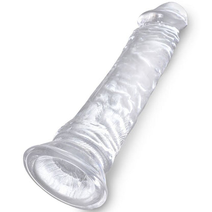 Penetrabile realistico KING COCK, pene trasparente chiaro da 19,7 cm, con dettagli realistici e superficie liscia, in plastica.