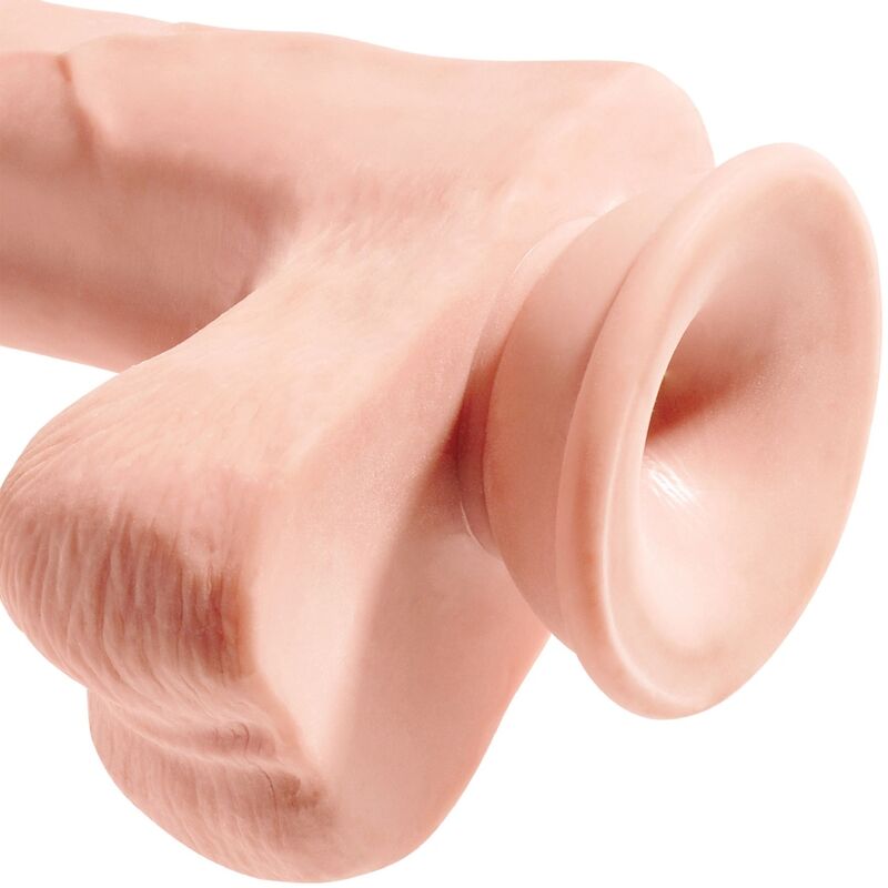 Penis realistico KING COCK con sfere 3D, lunghezza 24,8 cm, dettagli realistici e texture naturale, per uso personale.