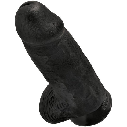 Penis realistico passodato nero KING COCK di 23 cm, dettagli realistici e texture naturale in immagine.