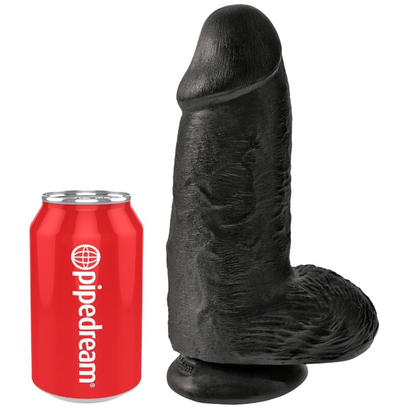 Penis realistico passodato nero KING COCK lungo 23 cm, dettagli realistici e texture naturale, immagine del prodotto.