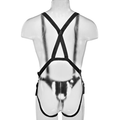 Sistema di regolazione Hollow Strap-On Carne KING COCK, lunghezza 28 cm, in silicone realistico con dettagli anatomici.