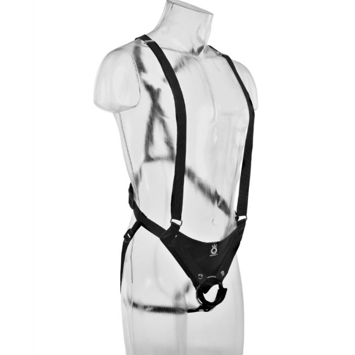 Sistema di regolazione KING COCK Hollow Strap-On carne, 28 cm, con cinturino regolabile e dettagli realistici.