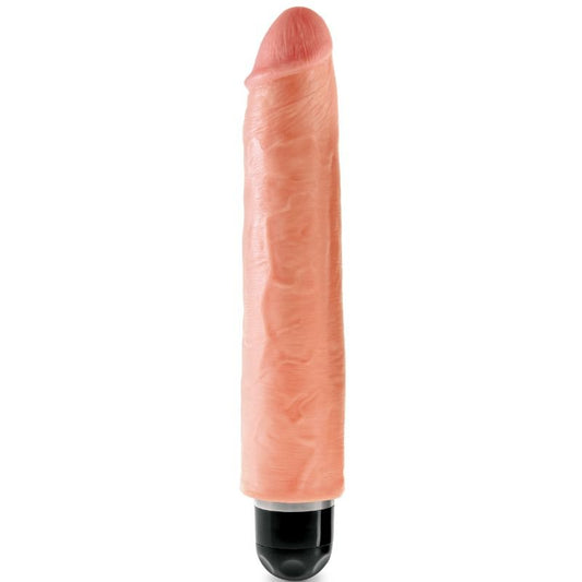 Vibratore realistico rigido KING COCK, lunghezza 25,4 cm, colore naturale, dettagli realistici e texture anatomica.