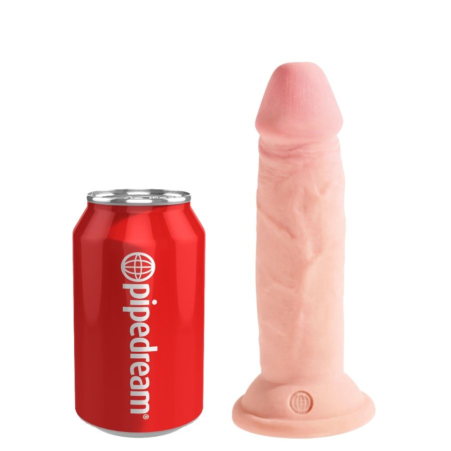 Dildo tripla densità KING COCK PLUS, lunghezza 15 cm, con superficie realistica e dettagliata per massaggi e stimolazione.