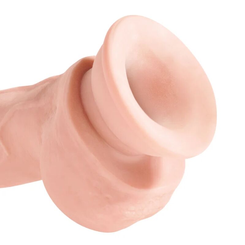Dildo tripla densità KING COCK PLUS, lunghezza 18,4 cm, con superficie dettagliata e forma realistica.