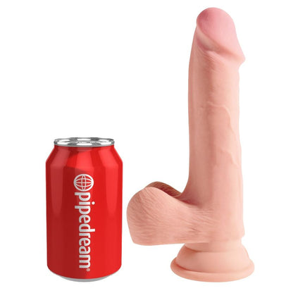 Dildo tripla densità KING COCK PLUS, lunghezza 19 cm, con design realistico e texture dettagliata, visibile nell'immagine.